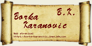 Borka Karanović vizit kartica